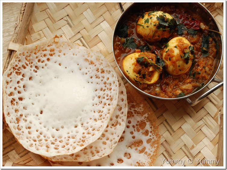 Appam with Egg curry